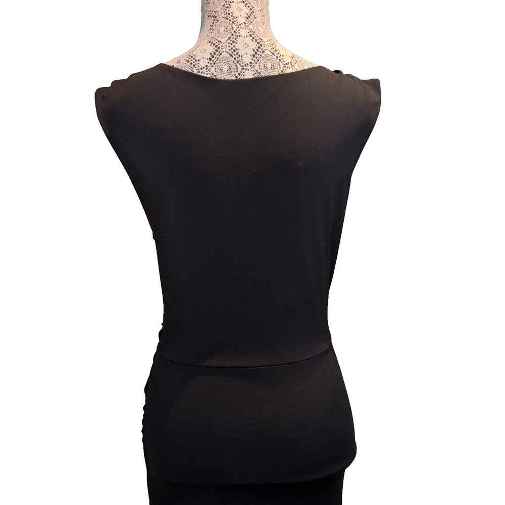 Halston Heritage size Small Black Twist Front Bateau Neck Gown maxi dress - Picture 7 of 12